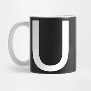 Helvetica U in white Mug